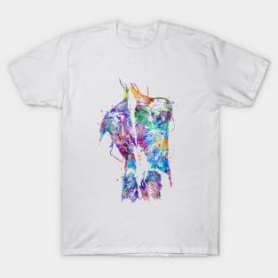 Human Back With Muscles Blue Purple Watercolor Gift T-Shirt